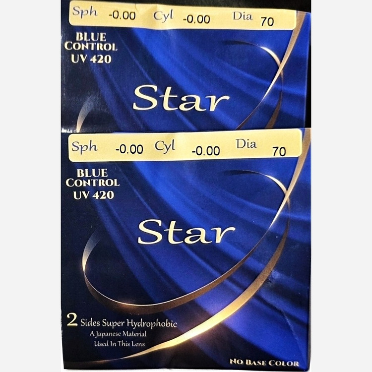 عدسی بلوکنترل ضد اشعه استار star ضد اشعه دبل سوپر هیدروفوفیک ششماره صفر (پلانو)