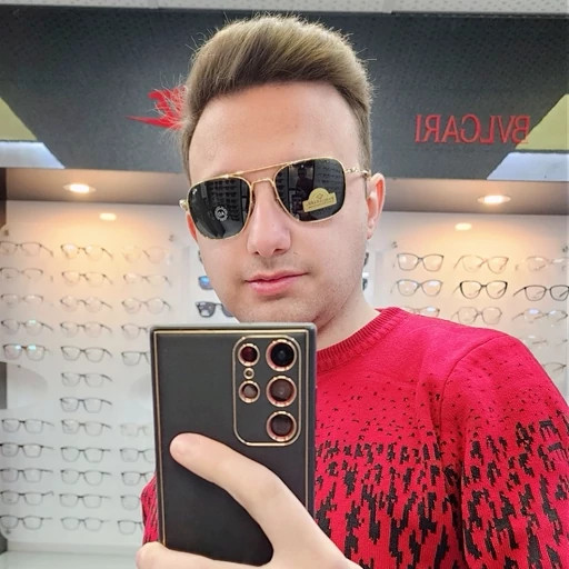 عینک آفتابی مدل خلبانی Ao شیشه الماسی سایز ۵۶ رنگ طلایی