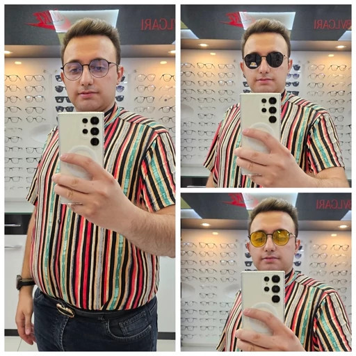 عینک طبی کاوردار تتانیوم مدل گرد کد 8125 رنگ مشکی